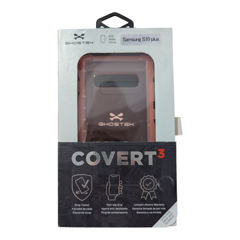 O7. Ghostek Covert3 Non-slip Grip Case for Samsung S10 Plus -‎ Clear Neon Pink